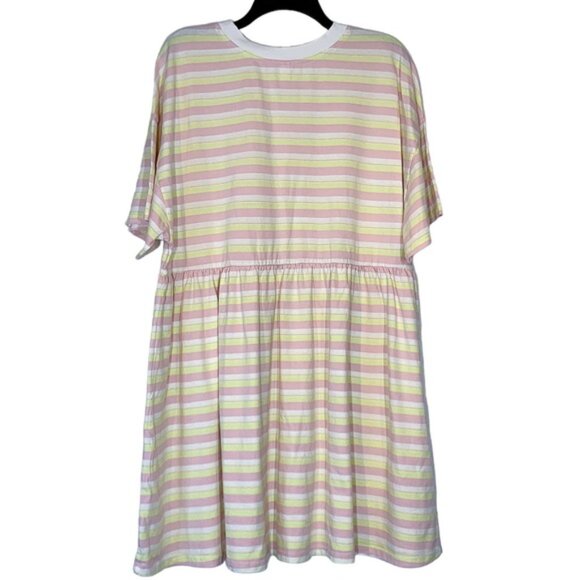 BP.  Babydoll Organic Cotton Dress in Pink- Mia Stripe - Picture 5 of 11